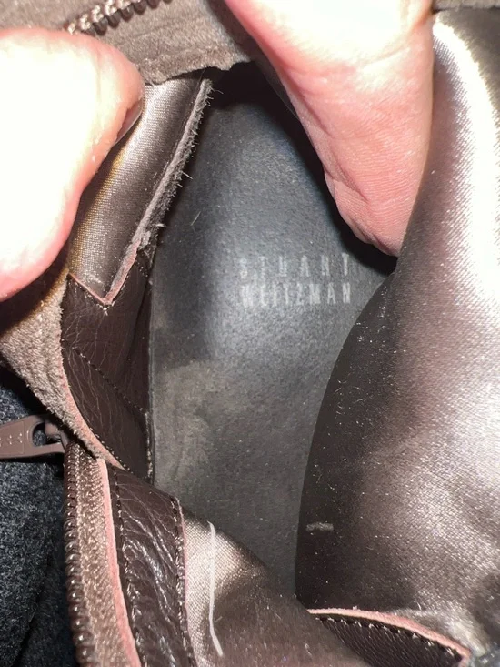 Stuart Weitzman Playtime Over-the-Knee Boots - Brown Suede - Picture 6 of 7